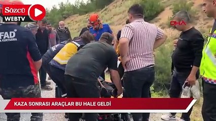 Kaza sonrası araçlar bu hale geldi: 7 kişi yaralandı