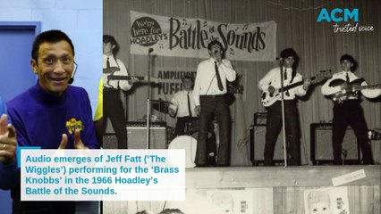 Purple Wiggle Jeff Fatt performing in the 1966 Hoadley's Battle of the Sounds