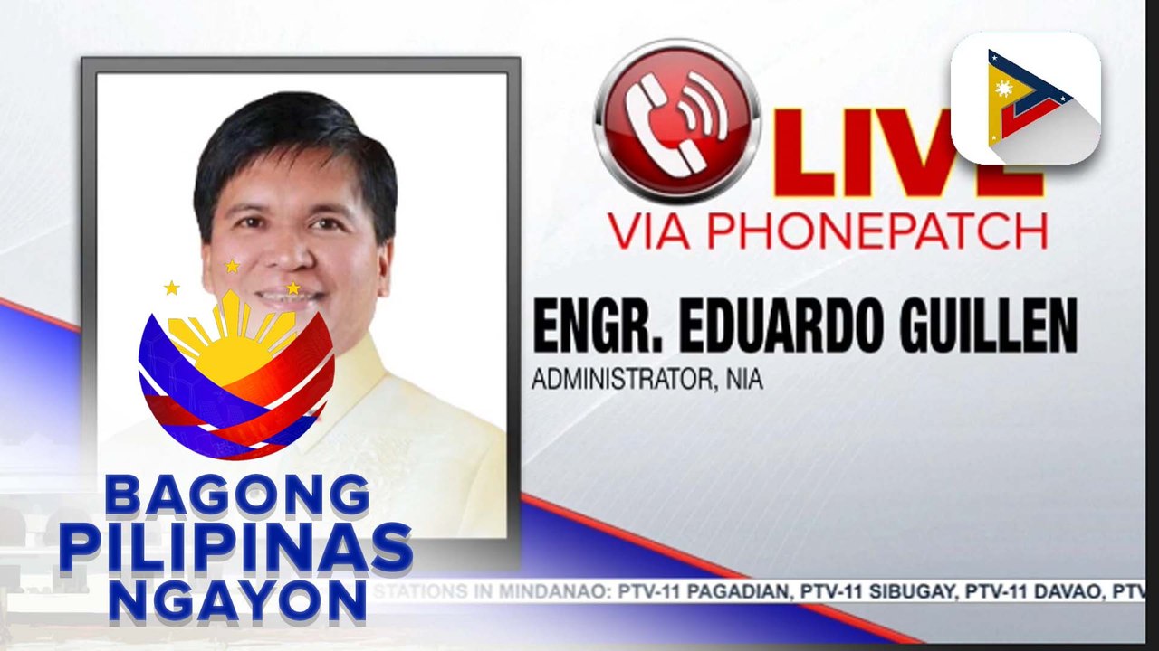 Panayam kay NIA Administrator Engr. Eduado Guillen ukol sa paghahanda ng ahensiya sa pagpasok ng tagulan sa bansa, at update sa kanilang mga programma