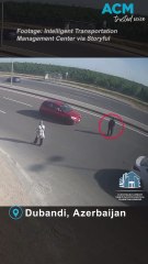 Pedestrian dodges death in shocking highway near miss caught on camera