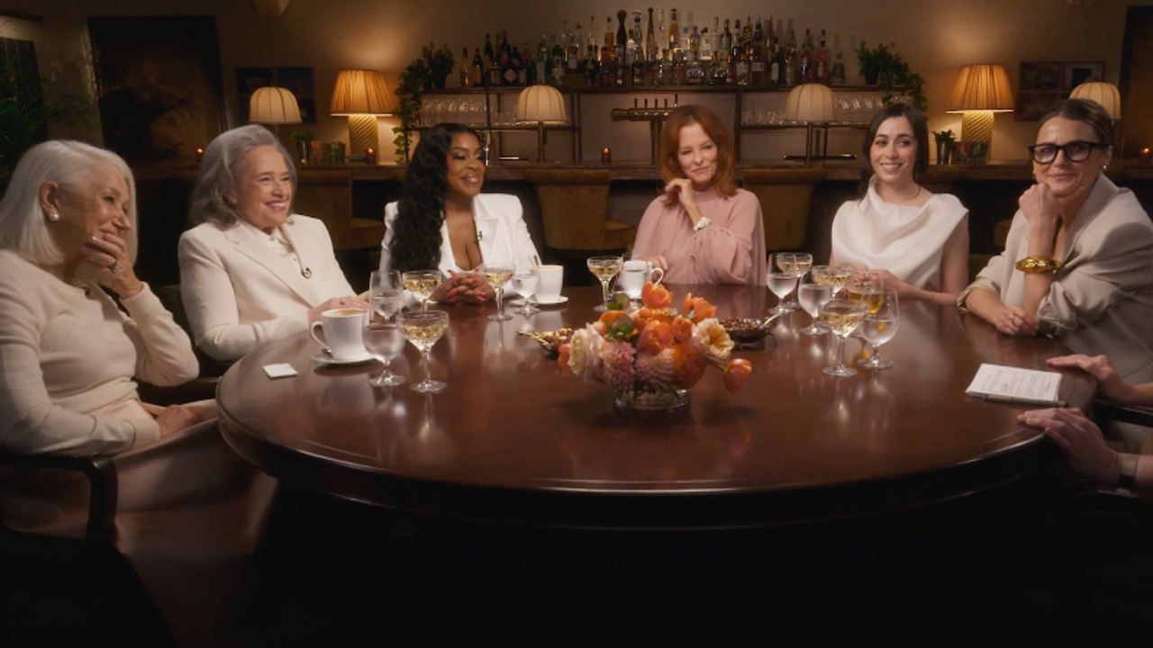 Cristin Milioti, Helen Mirren, Kathy Bates, Keri Russell, Niecy Nash-Betts and Parker Posey at the THR Drama Actress Roundtable | Off Script With The Hollywood Reporter