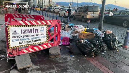 İzmir'de tepki toplayan manzara! Grev sürüyor, kentte hizmetler aksıyor