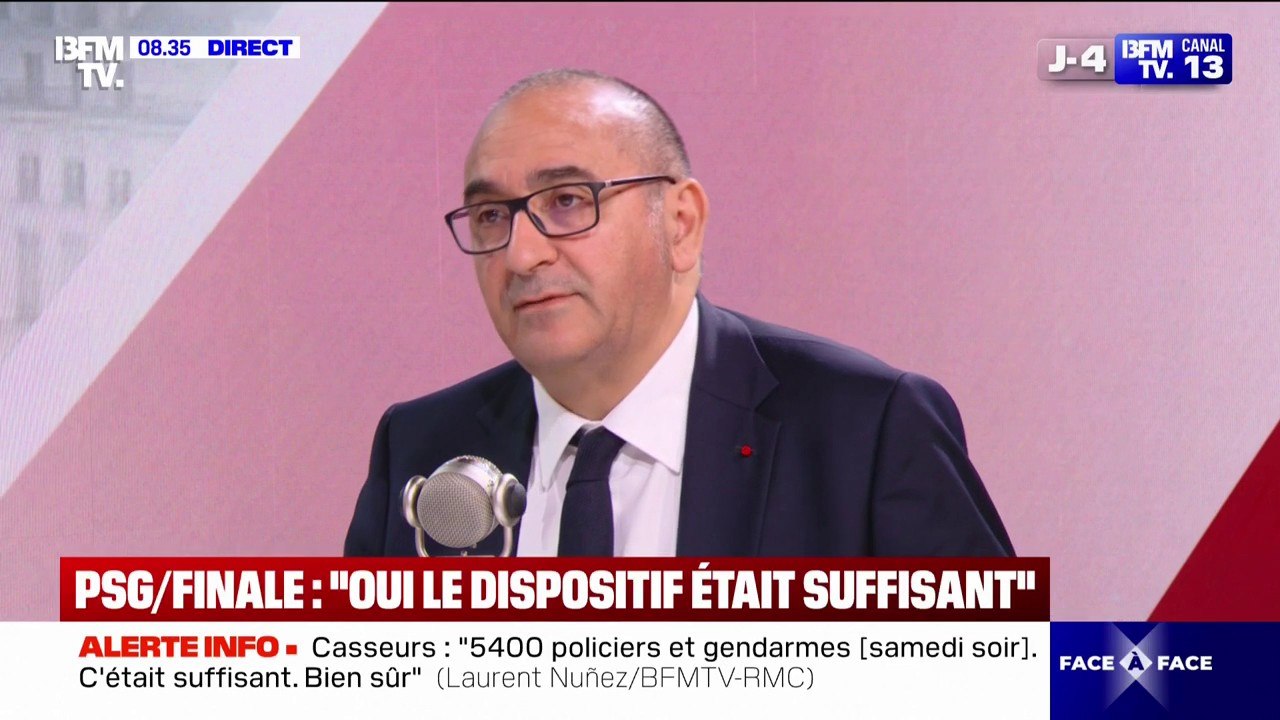 Violences en marge de la victoire du PSG: "491 interpellations samedi, 79 dimanche, c'était complètement inédit", déclare le préfet de police de Paris Laurent Nuñez