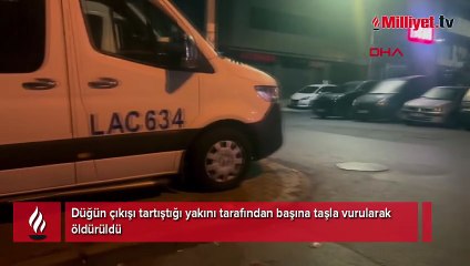 Düğün çıkışı kanlı bitti! Yakınını, başına taşla vurarak öldürdü