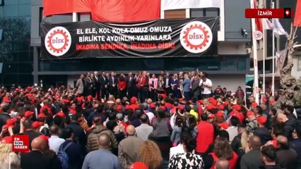 İzmir'de grev krizi: Cemil Tugay, DİSK üyeleriyle tartıştı
