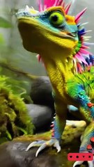 🌈 Stunning Colorful Lizard in Action! 🦎