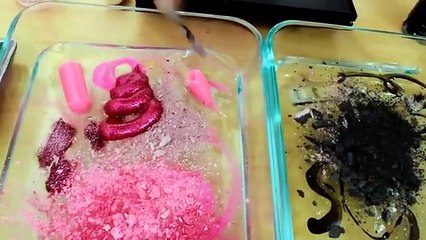 Pink vs Black - Mixing Makeup Eyeshadow Into Slime! Special Series 91 Satisfying Slime Video