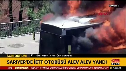Sarıyer'de korku dolu anlar! İETT otobüsü küle döndü
