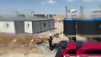 İnşaat şantiyesinde çıkan yangın korkuttu
