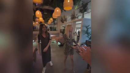 Mel B reunites with Spice Girls at leopard print themed 50th birthday party