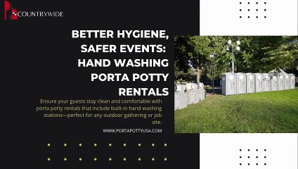 Better Hygiene, Safer Events Hand Washing Porta Potty Rentals