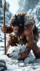 Wildman saved a wolf from snowy hils 🏔 || Intellitoon || Viral Shorts || Hindi Story || Viral Story