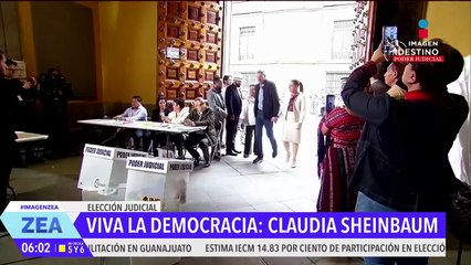 "¡Viva la democracia!": Claudia Sheinbaum vota en elección judicial