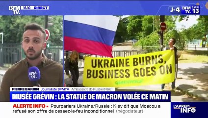 Statue de cire d'Emmanuel Macron volée au Musée Grévin : Greenpeace affirme qu'il ne s'agit pas d'un vol mais d'un simple emprunt pour une action menée devant l'ambassade de Russie