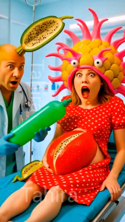 “The Great Fruit Delivery: Melon Emergency in the Maternity Ward!” 🍉🍍