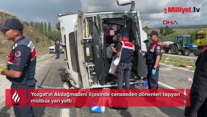 Cenaze dönüşü can pazarı! Midibüs yan yattı; ölü ve yaralılar var