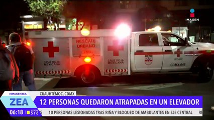 12 personas quedaron atrapadas en un elevador en la Torre Latinoamericana