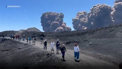 Tourists Flee as Massive Mount Etna Volcano Suddenly Erupts During Holiday