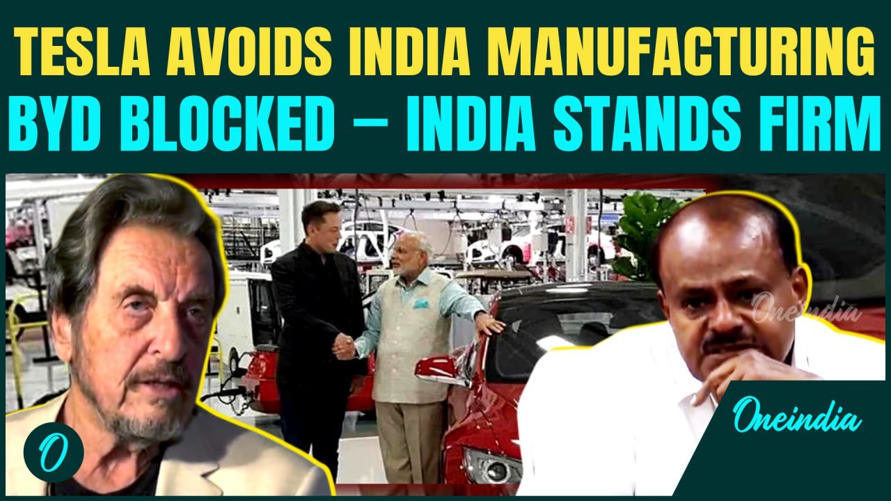 Elon Musk's Tesla Backs Off India Manufacturing: Only Showrooms Planned as BYD Faces Tough Ban