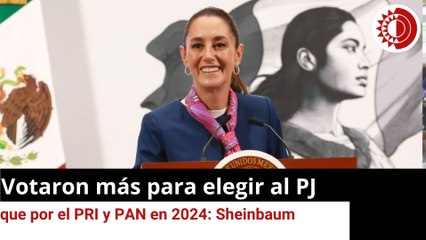Destaca Sheinbaum participación de 13% del padrón en elección judicial
