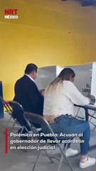 El gobernador de Puebla fue captado en video con lo que parece ser un presunto “acordeón” al momento de ejercer su voto en la elección del Poder Judicial. El material ha generado controversia en redes, donde usuarios exigen aclaraciones.