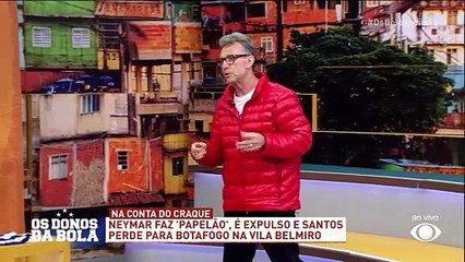 Neto critica Neymar por cartão vermelho em Santos x Botafogo: “O Batman foi expulso”