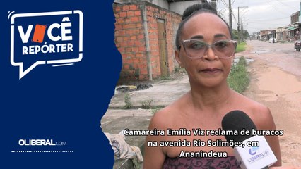 Camareira Emília Viz reclama de buracos na avenida Rio Solimões, em Ananindeua