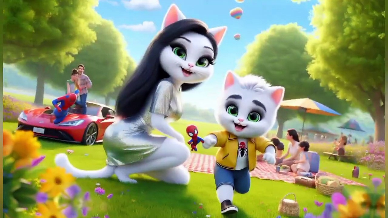 Spider Man toy 🕸️ transform 🕷️ to the giant monster 🥵 attack on cute kitten #attack #kitten #aicat