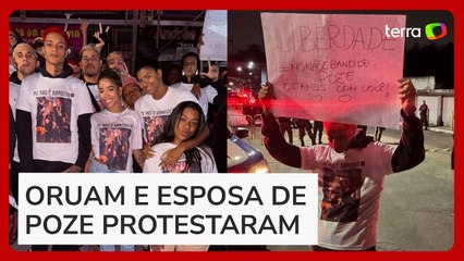 Oruam e fãs fazem vigília e pedem liberdade de MC Poze em frente a presídio no Rio