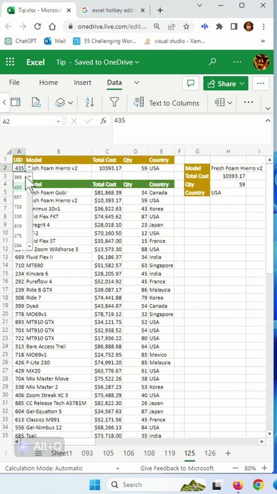 VLOOKUP function with curly brackets in Excel | How do I do a VLOOKUP with multiple columns at the same time? - Excel Tips and Tricks