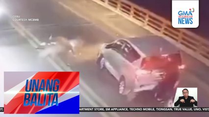 2 motorsiklo at isang SUV, nagkarambola sa First Mactan-Mandaue Bridge; 2, sugatan | Unang Balita