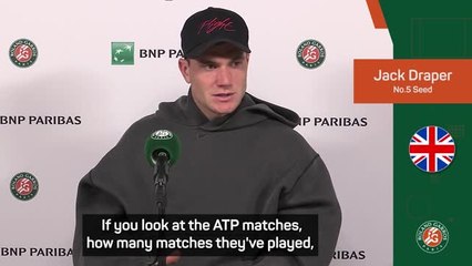 Draper admits to being a 'long way behind' Alcaraz and Sinner