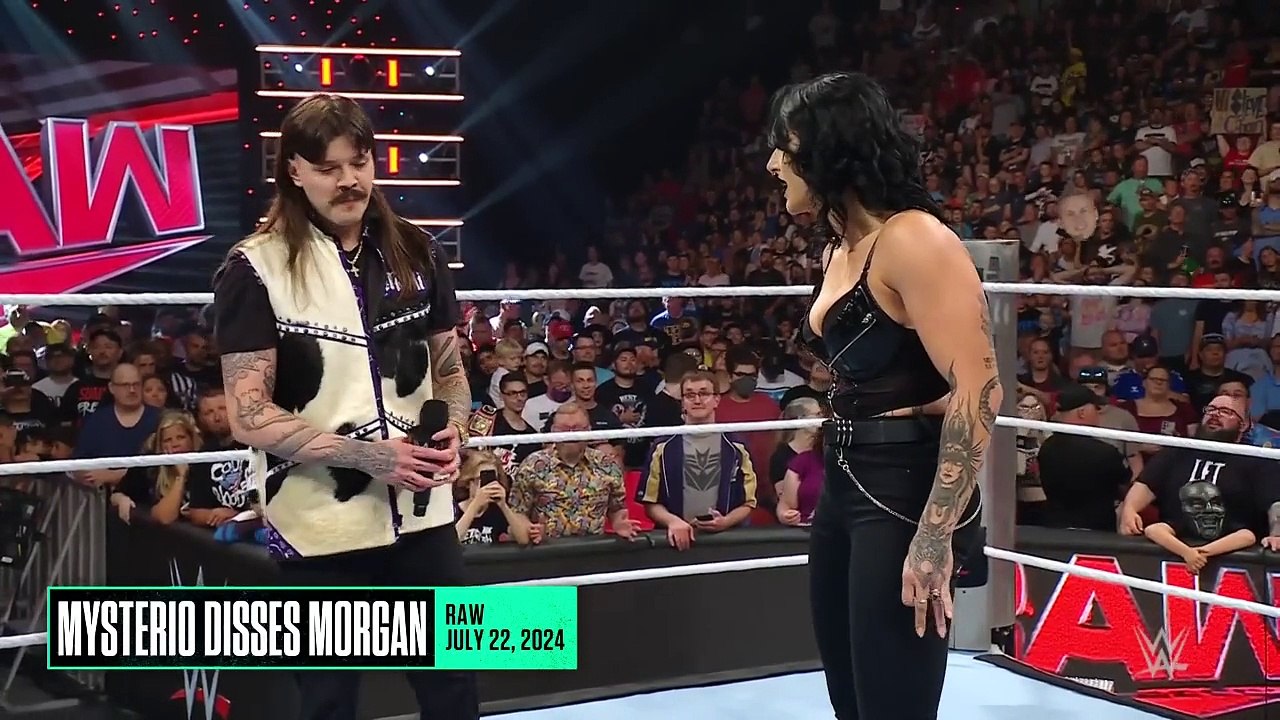 WWE superstar Rhea Ripley and Dominic Mysterio in the ring WWE