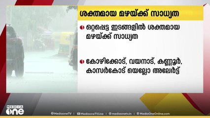 സംസ്ഥാനത്ത് ഇന്ന് ഒറ്റപ്പെട്ട ഇടങ്ങളിൽ ശക്തമായ മഴയ്ക്ക് സാധ്യത
