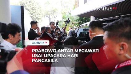 Momen Prabowo Antar Megawati ke Mobil Usai Upacara Hari Lahir Pancasila
