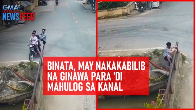 Binata, may nakakabilib na ginawa para 'di mahulog sa kanal | GMA Integrated Newsfeed