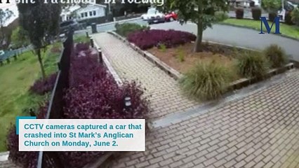 CCTV of car that crashed into St Mark's Anglican Church