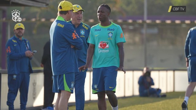 Las mejores imágenes del primer entrenamiento de Ancelotti con Brasil