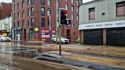 Police in the scene at Albert Terrace Road