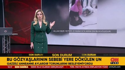 Gazzeli bir anneannenin yürek burkan feryadı: Gözyaşlarının sebebi yere dökülen un...