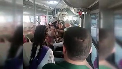 Taciz iddiası otobüsü karıştırdı, tekme tokat kavga ettiler