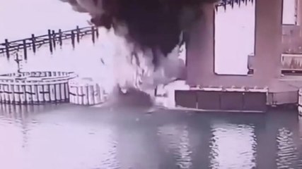 Watch moment Russia’s Crimean bridge blown up in huge explosion by Ukraine forces