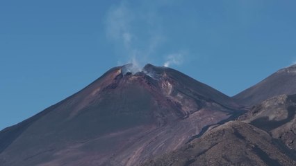 Drone footage of Mount Etna day after eruption