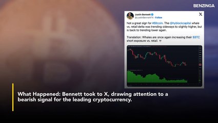 This Isn't A 'Great Sign' For Bitcoin, Says Top Currency Trader- 'Whales Are Once Again....'