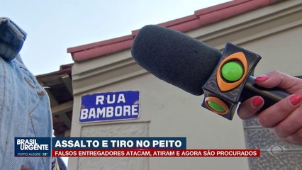 Assalto e tiro no peito: bandidos disfarçados de falsos entregadores são procurados