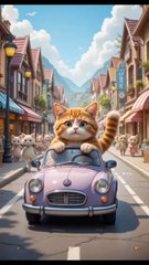Cute cat driving car🥰
