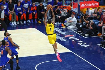 Alternate Angle of Tyrese Haliburton Lob to Obi Toppin in Game 3 of the ECF