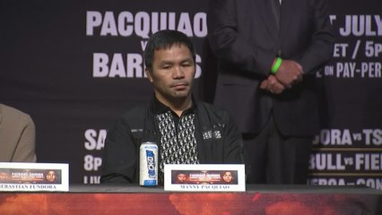 Pacquiao holds press conference ahead of comeback bout against Mario Barrios after four-year absence