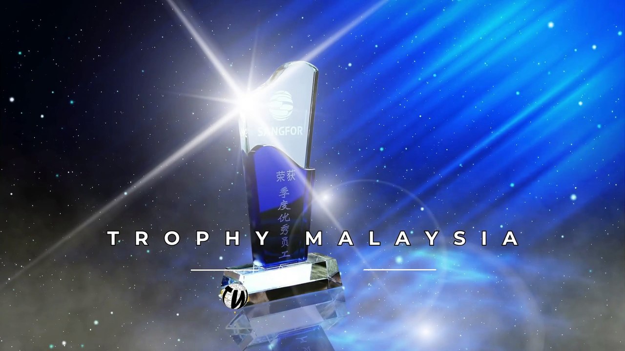 Dual Blue Crystal Trophy at Trophy-World Malaysia | Custom Trophies & Plaques Supplier