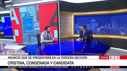 El secretario de Culto, Nahuel Sotelo, apuntó hoy contra la expresidenta Cristina Fernández de Kirchner